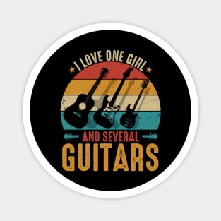 I Love One Girl And Several Guitars Magnet